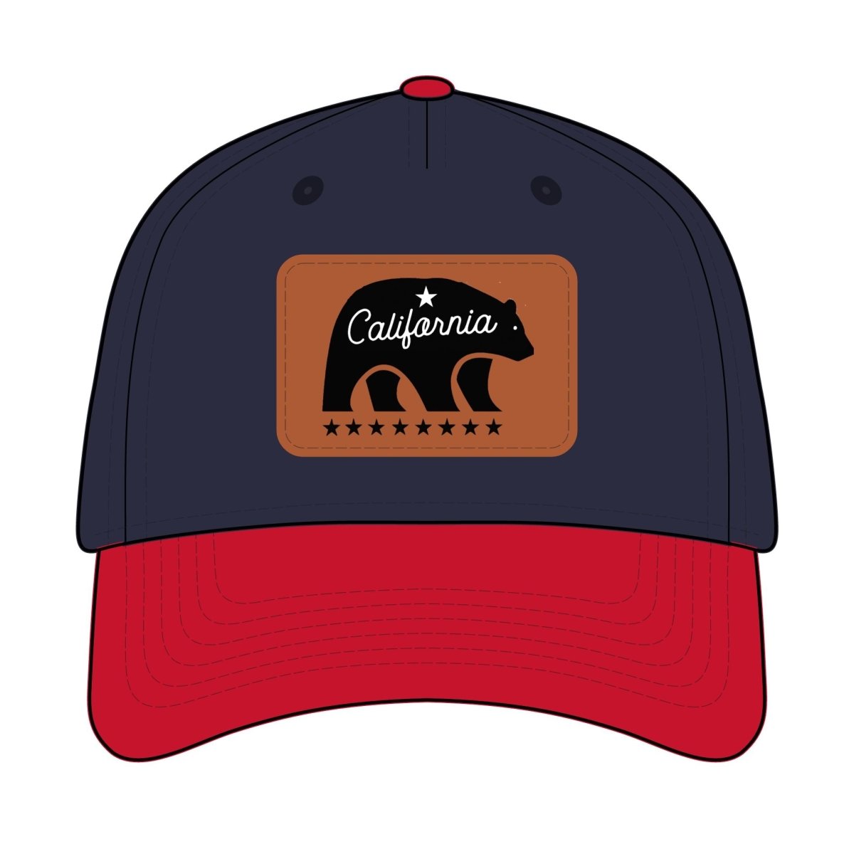 California Bear Mascot Leather Patch Baseball Cap – Vintage Outdoor Hat - Chinchilla Choons